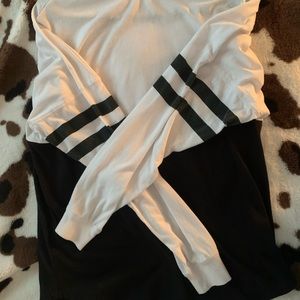 Black and white long sleeve shirt